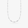 Peter Marco 18k white gold bezel-set emerald cut diamond necklace