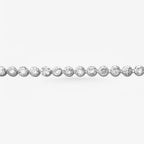Peter Marco 18k white gold bezel set round cut diamond bracelet, detail view