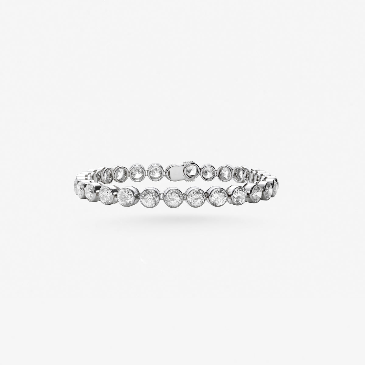 Peter Marco 18k white gold bezel set round cut diamond bracelet