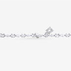 Peter Marco 18k white gold cushion cut and marquise cut diamond lariat necklace, clasp view