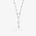 Peter Marco 18k white gold cushion cut and marquise cut diamond lariat necklace