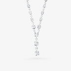 Peter Marco 18k white gold cushion cut and marquise cut diamond lariat necklace