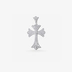 Peter Marco 18k white gold diamond cross pendant, detail view