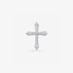 Peter Marco 18k white gold diamond cross pendant, detail view