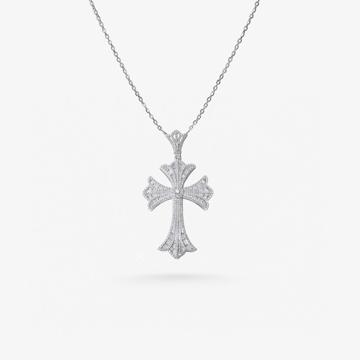 Peter Marco 18k white gold diamond cross pendant