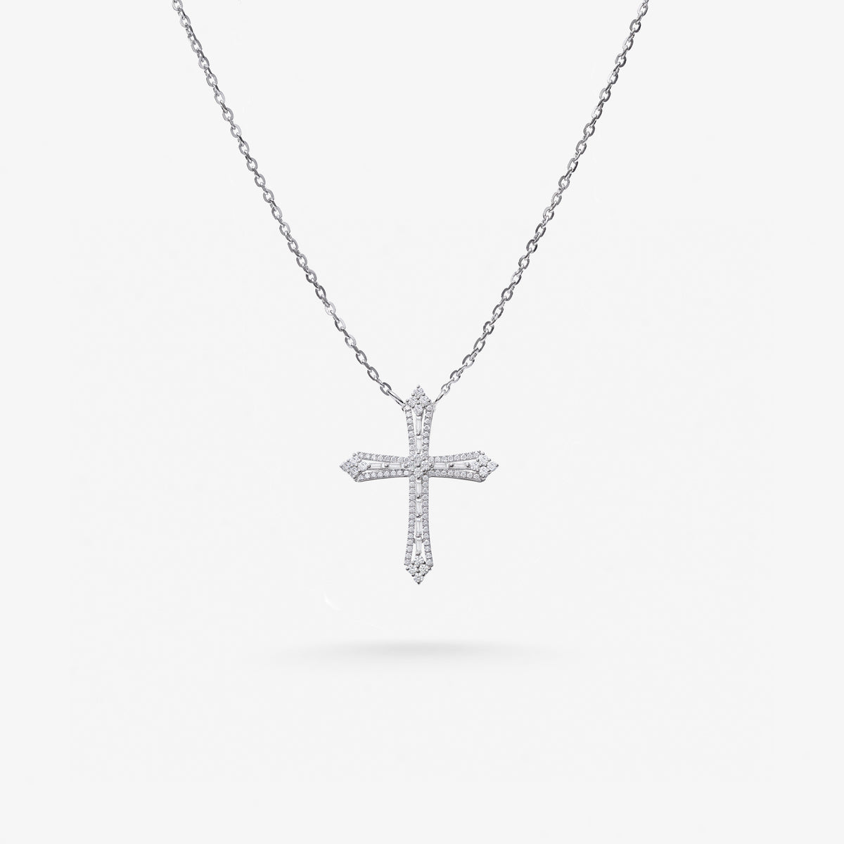 Peter Marco 18k white gold diamond cross pendant