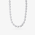Peter Marco 18k white gold emerald and oval cut diamond necklace