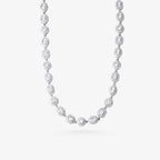 Peter Marco 18k white gold emerald and oval cut diamond necklace