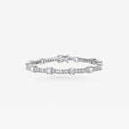Peter Marco 18k white gold emerald cut and baguette cut diamond bracelet