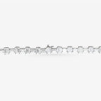 Peter Marco 18k white gold emerald cut and baguette cut diamond necklace, clasp view