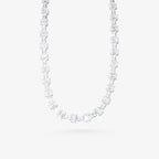Peter Marco 18k white gold emerald cut and baguette cut diamond necklace