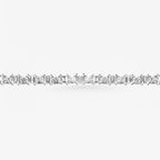 Peter Marco 18k white gold emerald cut and round cut diamond bracelet, detail view