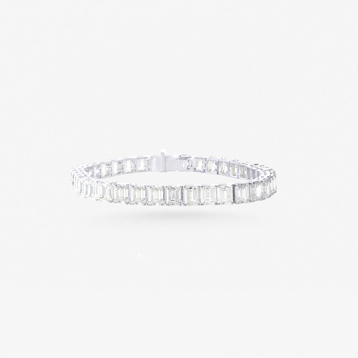 Peter Marco 18k white gold emerald cut diamond bracelet
