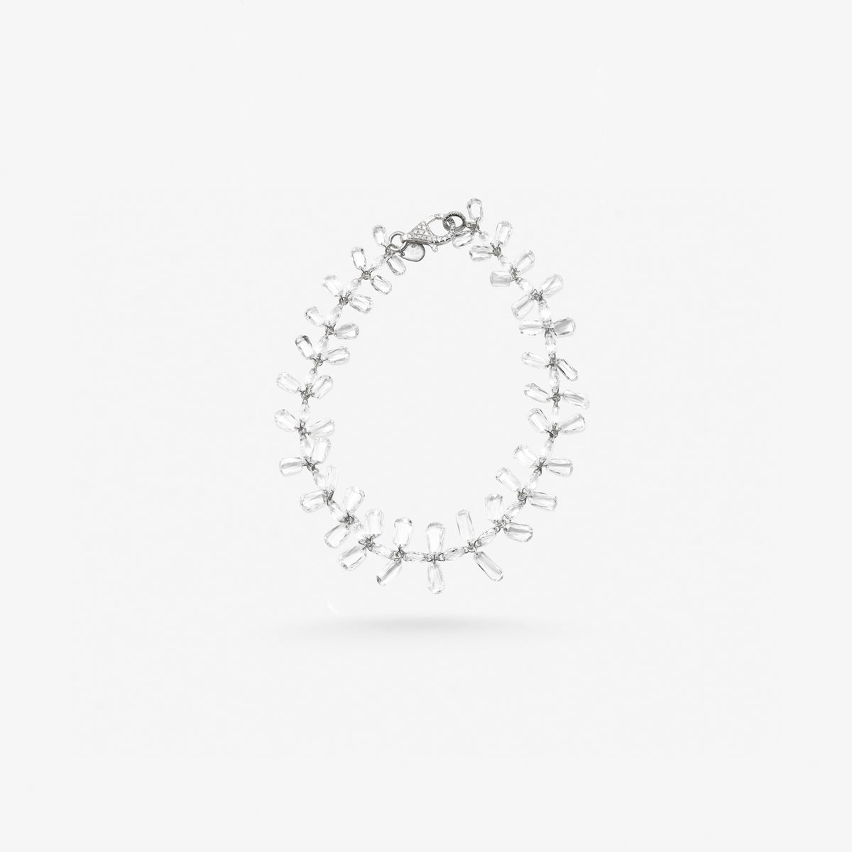 Peter Marco 18k white gold faceted crystal link bracelet