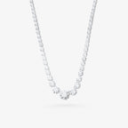 Peter Marco 18k white gold graduated round cut diamond necklace