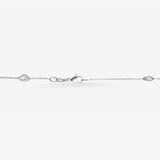 Peter Marco 18k white gold marquise cut diamond necklace, clasp view