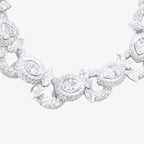 Peter Marco 18k white gold oval and pear cut diamond link bracelet, detail view