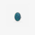 Peter Marco 18k white gold oval black opal and round cut diamond halo ring