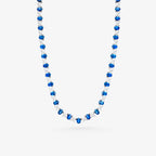 Peter Marco 18k white gold oval blue sapphire and round diamond necklace