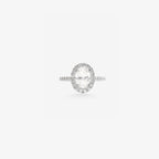 Peter Marco 18k white gold oval cut and round cut diamond halo ring