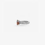 Peter Marco 18k white gold oval cut citrine and round cut diamond ring, side view
