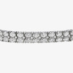 Peter Marco 18k white gold oval cut diamond two-row bracelet, detail view