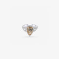Peter Marco 18k white gold pear cut champagne diamond and pear cut diamond halo ring