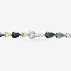 Peter Marco 18k white gold pear cut multi-color gemstone bracelet, detail view