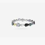 Peter Marco 18k white gold pear cut multi-color gemstone bracelet