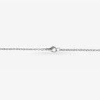 Peter Marco 18k white gold pear shaped and round cut diamond pendant necklace, clasp view