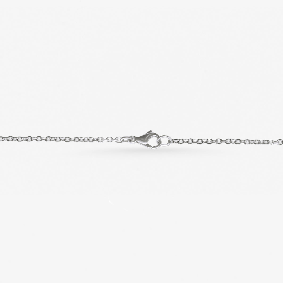 Peter Marco 18k white gold pear shaped and round cut diamond pendant necklace, clasp view