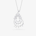 Peter Marco 18k white gold pear shaped and round cut diamond pendant necklace