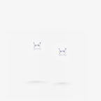 Peter Marco 18k white gold princess cut white diamond stud earrings