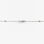 Peter Marco 18k white gold rose gold round cut diamond and yellow diamond pendant, clasp view