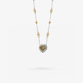 Peter Marco 18k white gold rose gold round cut diamond and yellow diamond pendant