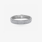 Peter Marco 18k white gold round and baguette cut diamond bracelet