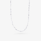 Peter Marco 18k white gold round cut and baguette cut crystal necklace