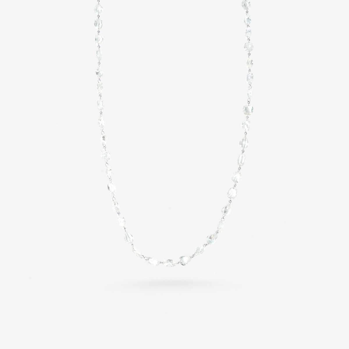 Peter Marco 18k white gold round cut and cushion cut crystal necklace