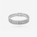 Peter Marco 18k white gold round cut and emerald cut diamond bracelet