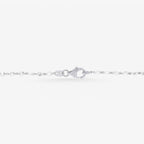 Peter Marco 18k white gold round cut crystal necklace, clasp view