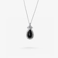 Peter Marco 18k white gold round cut diamond and pear cut diamond-pendant
