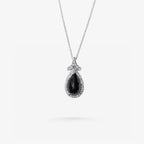 Peter Marco 18k white gold round cut diamond and pear cut diamond-pendant