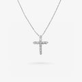 Peter Marco 18k white gold round cut diamond cross pendant