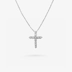 Peter Marco 18k white gold round cut diamond cross pendant