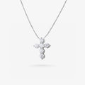 Peter Marco 18k white gold round cut diamond cross pendant