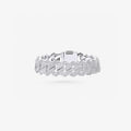 Peter Marco 18k white gold round cut diamond Cuban link bracelet