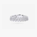 Peter Marco 18k white gold round cut diamond Cuban link bracelet