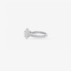 Peter Marco round cut diamond halo ring, side view