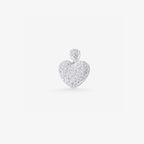 Peter Marco 18k white gold round cut diamond heart pendant, detail view