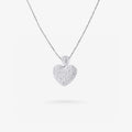 Peter Marco 18k white gold round cut diamond heart pendant